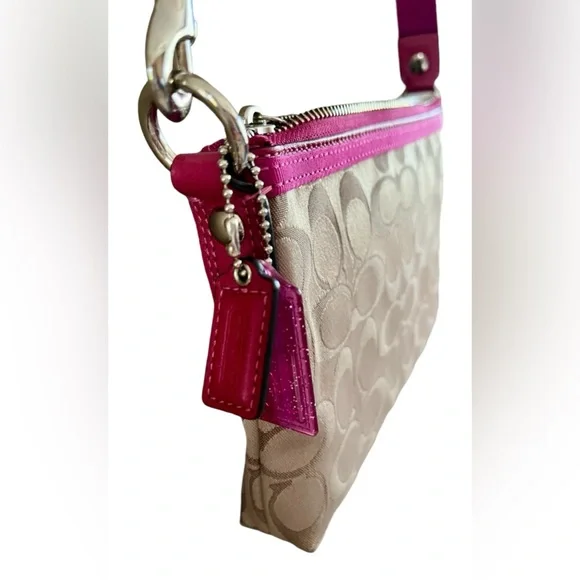 Hostess Pick Coach Signature Crossbody Bag - Pink and Brown - Picture 8 of 9